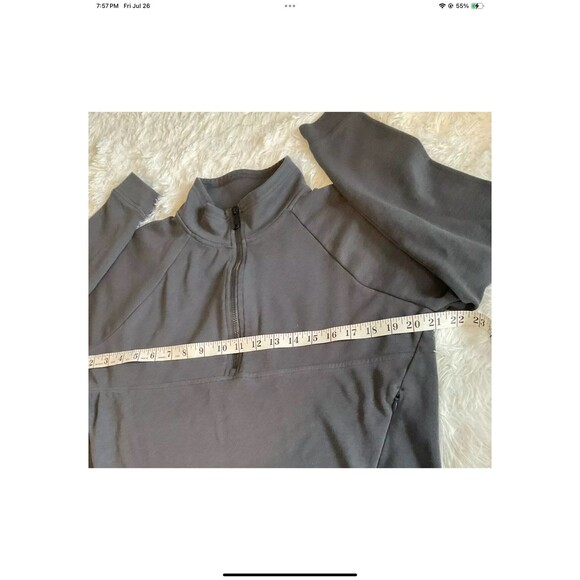 New Era Women’s 1/2 Zip Mock Neck Long Sleeve Mild Cropped Sweatshirt Gray Sz M - Picture 5 of 7